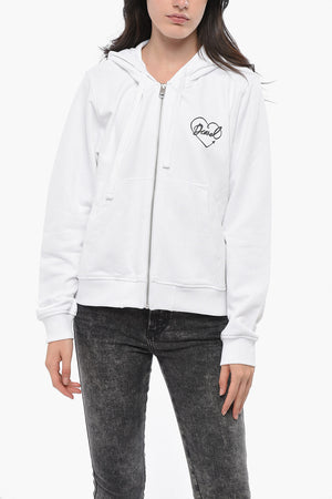 Hoodie REGGY mit durchgehendem Reißverschluss aus angerauter Baumwolle