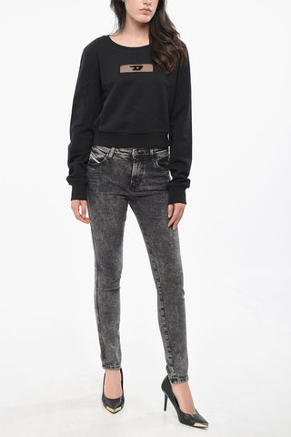 RED TAG Crewneck Sweatshirt SLIMMY with See-Through Detail