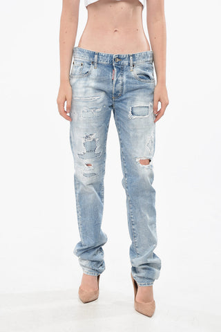 Distressed Jeans 24/7 Regular Fit with Logo Button 17cm