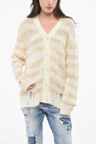 Oversized Cardigan mit Distressed-Detail