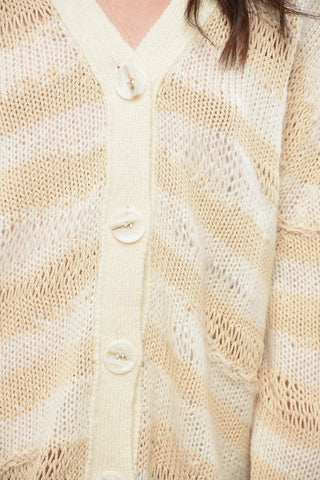 Oversized Cardigan mit Distressed-Detail