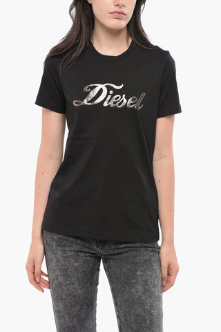 T-Shirt Girocollo SILY in Cotone con Logo Lamè
