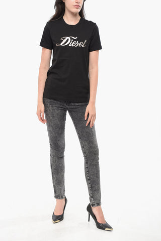 T-Shirt Girocollo SILY in Cotone con Logo Lamè