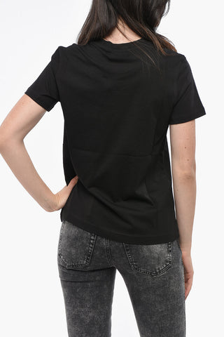 Cotton Crew Neck T-Shirt with Printed Logo