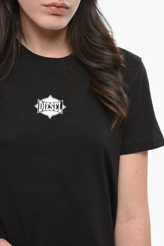 Cotton Crew Neck T-Shirt with Printed Logo