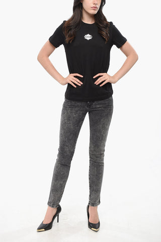 Cotton Crew Neck T-Shirt with Printed Logo