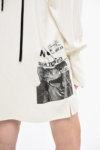 Camicia In Seta PUNK Stampata A Maniche Lunghe