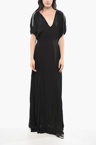 Flared Maxi Dress with Crossed Detail