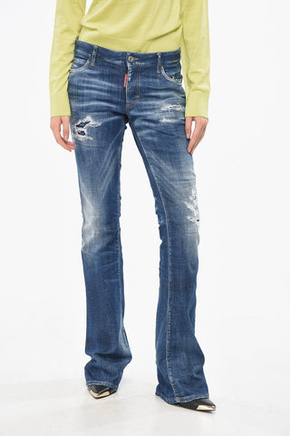 Boot-Cut-Jeans mit mittlerer Bundhöhe 24cm