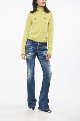 Boot-Cut-Jeans mit mittlerer Bundhöhe 24cm