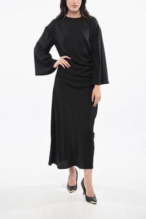 맥시 드레스 BASSANO 단색 드레이프 장식