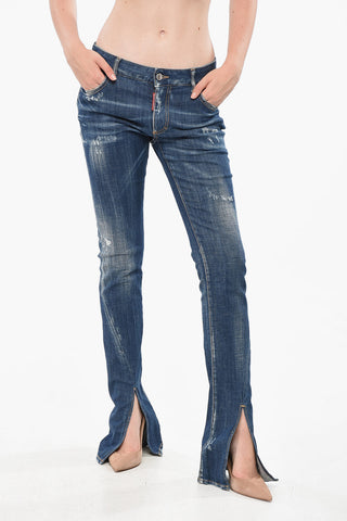 Jeans Regular Fit TRUMPET con Spacco Alla Caviglia 20cm