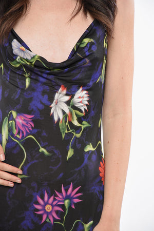 Maxi Floral-Print Dress With Open Back