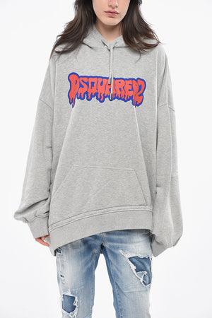 Felpa Hoodie Oversize Con Tasca a Toppa