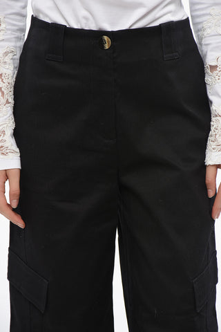 Cargo-Jeans in dunkler Waschung mit hoher Taille 28 cm
