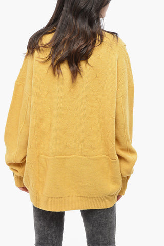 Printed Merino Wool Loose Fit Crew-neck Sweater