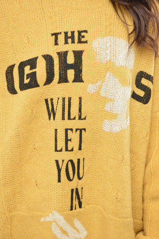 Printed Merino Wool Loose Fit Crew-neck Sweater