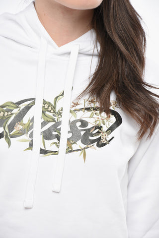 Felpa Hoodie GARDEN in Cotone Garzato con Stampa