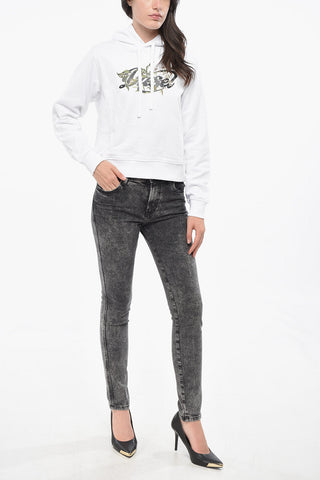 Felpa Hoodie GARDEN in Cotone Garzato con Stampa