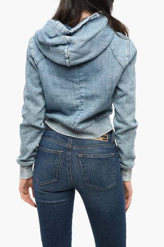 RED TAG Denim-Effect Cotton Hoodie ANGY
