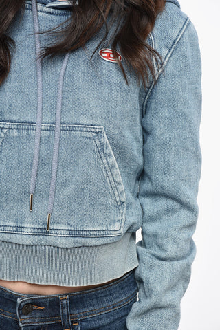 RED TAG Denim-Effect Cotton Hoodie ANGY