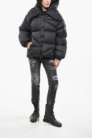 Down Jacket DOUBLE B with Hood and Front Zip
