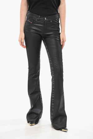 RED TAG Pantaloni Bootcut LOVELY in Pelle e Denim