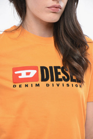 T-Shirt Girocollo T-REG-DIV in Tinta Unita con Logo in Rilievo