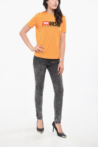 T-Shirt Girocollo T-REG-DIV in Tinta Unita con Logo in Rilievo