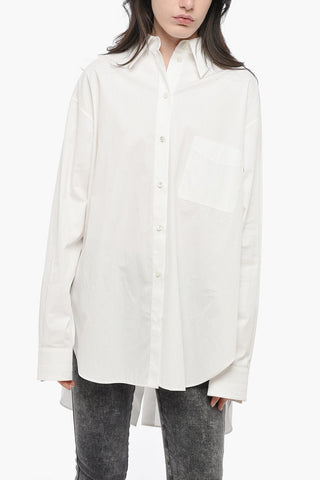Bluse aus Baumwollpopeline mit Brusttasche