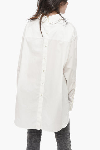 Bluse aus Baumwollpopeline mit Brusttasche