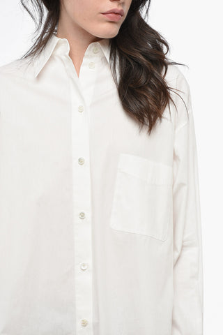 Bluse aus Baumwollpopeline mit Brusttasche
