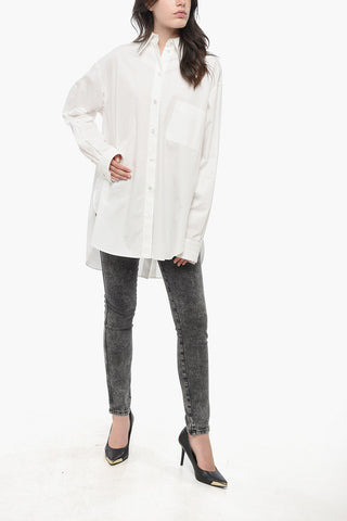 Bluse aus Baumwollpopeline mit Brusttasche