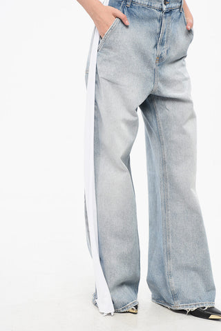 RED TAG Jeans Wide Leg SIRE con Bande Laterali in Jersey