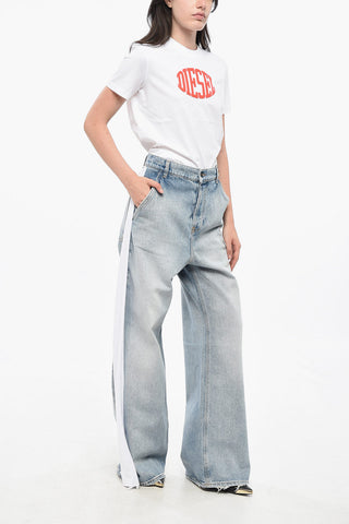 RED TAG Jeans Wide Leg SIRE con Bande Laterali in Jersey