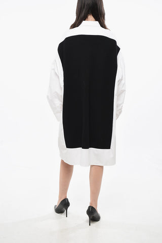 MM1 Oversize-Hemd aus zweilagigem zweifarbigem Stoff