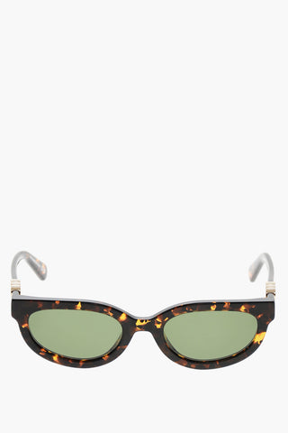 Occhiali da Sole Ovali SPARKS Tartarugati con Monogram Effetto Dorato