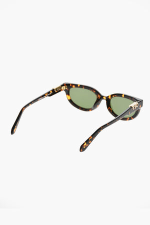 Occhiali da Sole Ovali SPARKS Tartarugati con Monogram Effetto Dorato