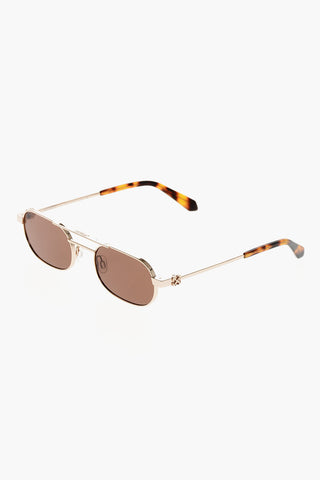 Golden-Effect VAIDEN Oval Sunglasses with Tortoiseshell Detail