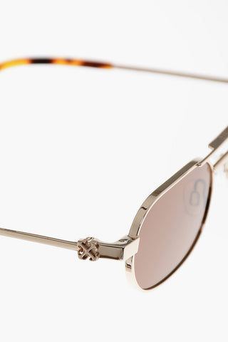 Golden-Effect VAIDEN Oval Sunglasses with Tortoiseshell Detail