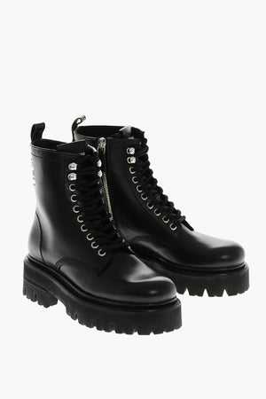 Leder-Combat-Boots ICON mit innenliegendem Reißverschluss