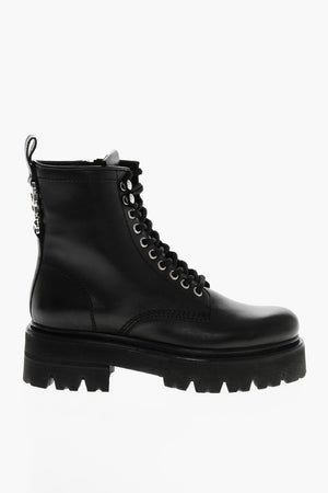 Leder-Combat-Boots ICON mit innenliegendem Reißverschluss