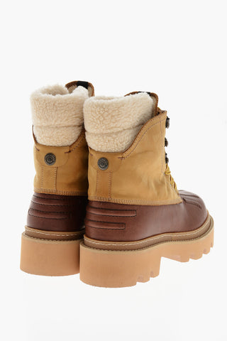 Leder-Stiefeletten URBAN HIKING mit Shearling-Futter