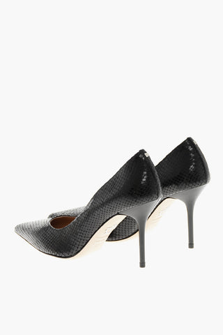 Python Printed Leather Pumps with Stiletto Heel 9cm