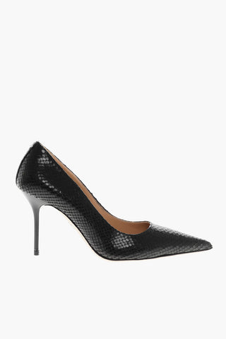 Python Printed Leather Pumps with Stiletto Heel 9cm
