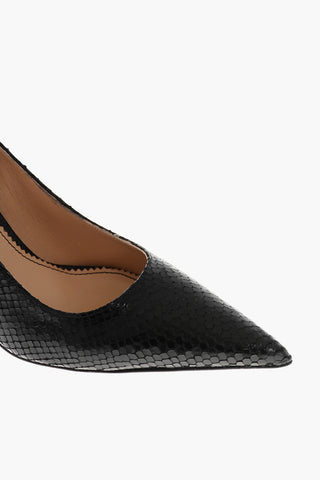 Python Printed Leather Pumps with Stiletto Heel 9cm