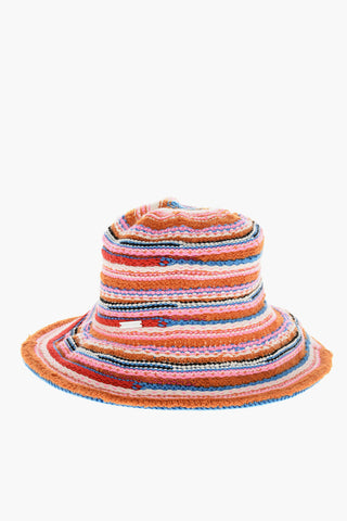 Knit Bucket Hat with Striped Pattern