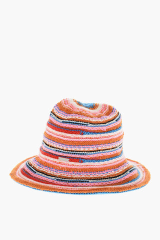 Gestrickter Bucket-Hut mit Streifenmuster