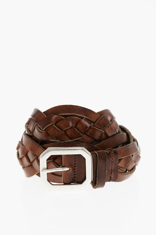 50mm Woven Leather Belt