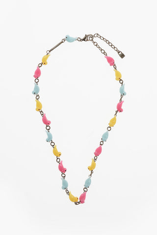 Choker Necklace BIRDS in Brass